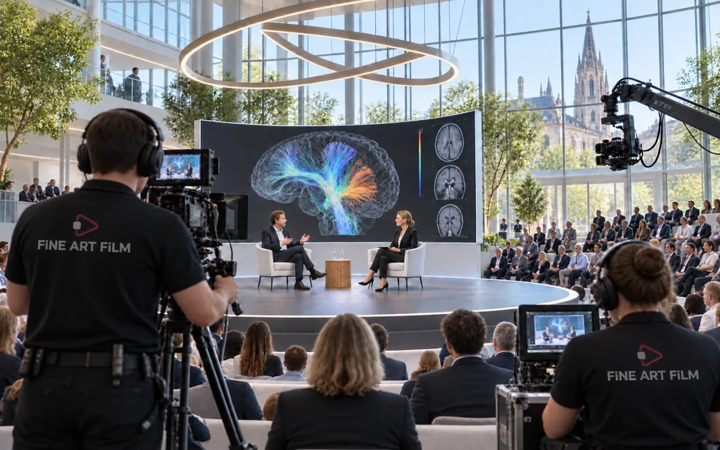 Wielokamerowa transmisja sympozjum w nowoczesnym atrium