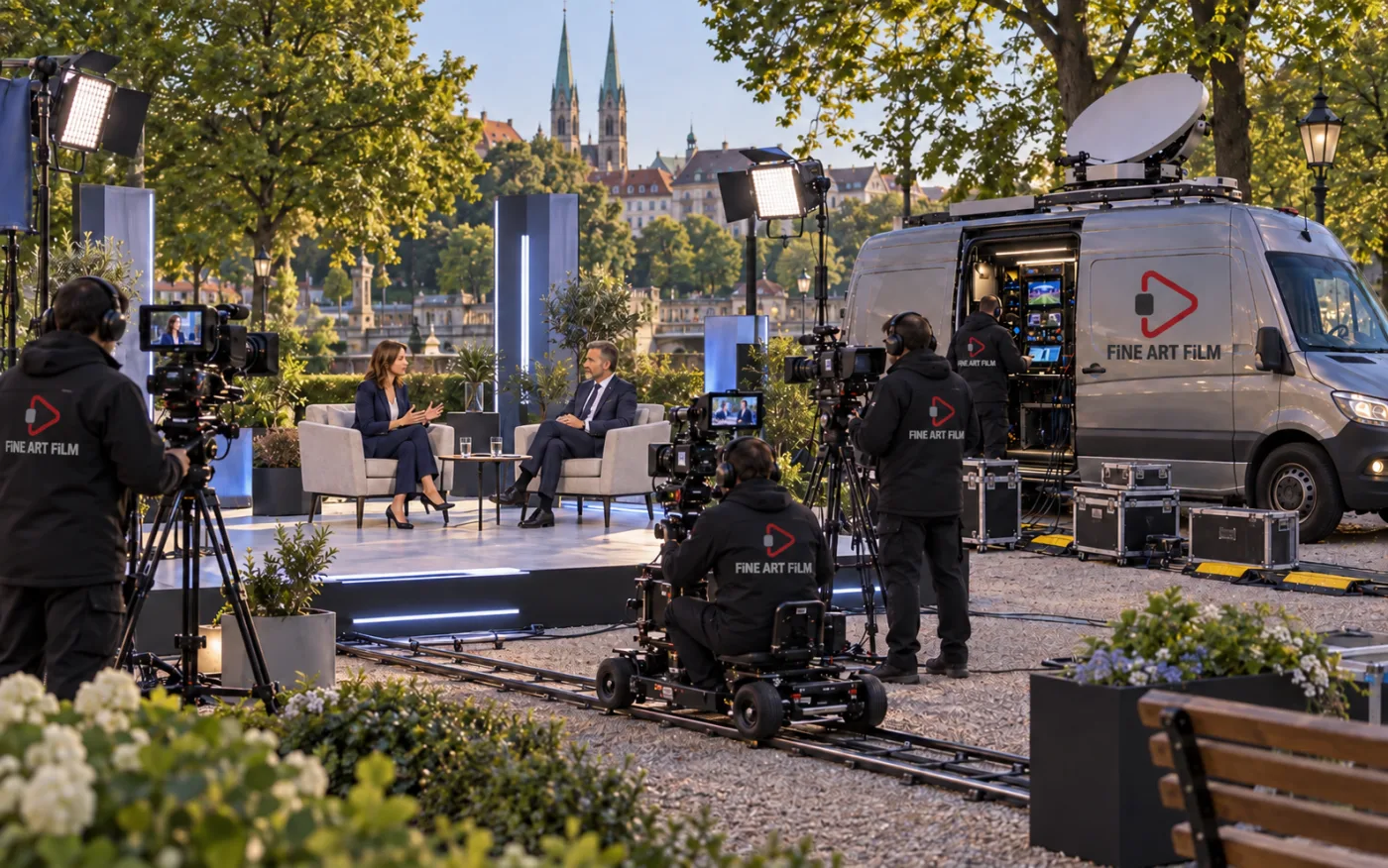 Plenerowe studio polityczne i wóz transmisyjny FiNE ART FiLM