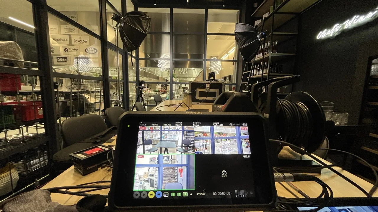 Kamera i podgląd realizacji w studiu wywiadów Chefs Culinar