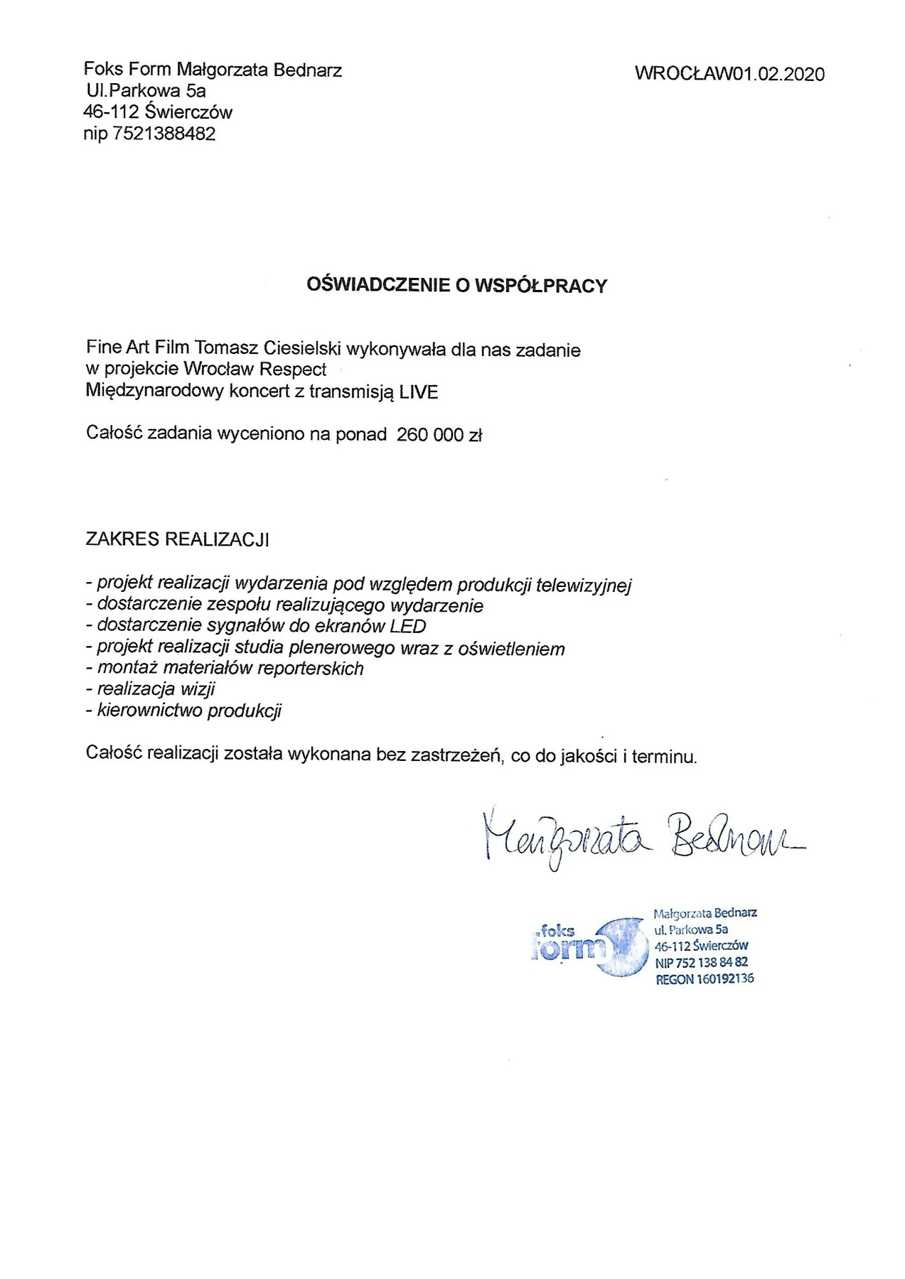 Referencje Foks Form 02