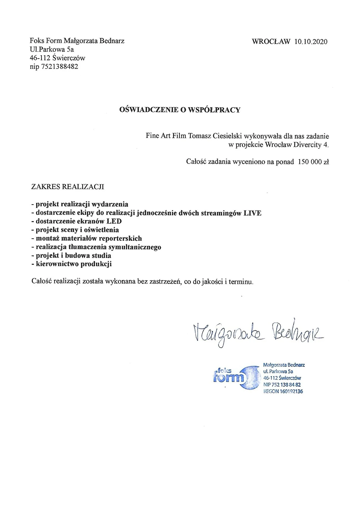 Referencje Foks Form 03