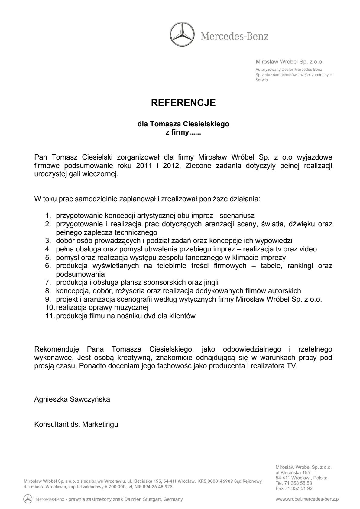Referencje Mercedes Benz 01