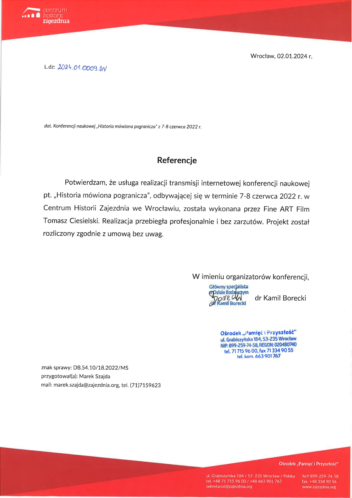 Referencje Centrum Historii Zajezdnia